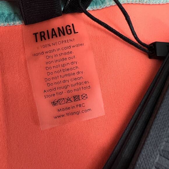 Triangl Cheeky Bikini Bottom Small Turquoise Blue Floral Neoprene Small - Picture 3 of 6